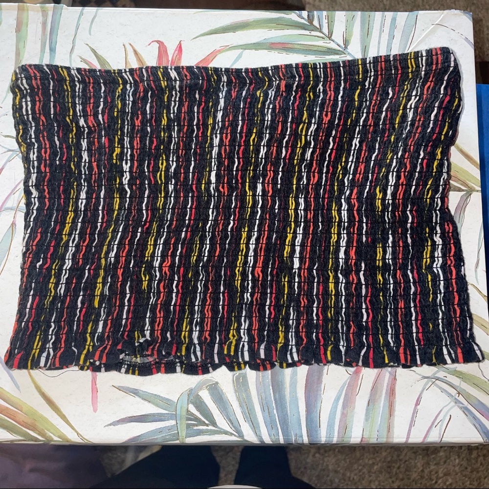 Black with Colored Stripes Tube Top
